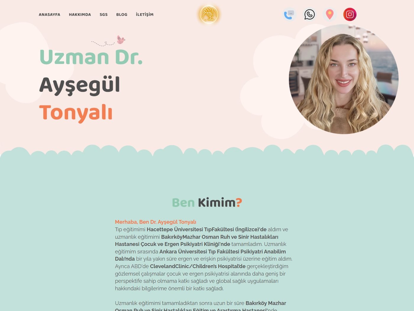 Dr. Ayşegül Tonyalı web sitesi ekran görüntüsü